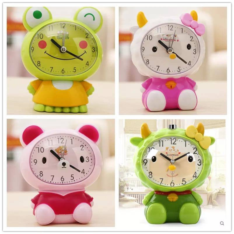 Multi-color cute frog/hello kitty Alarm table clock.