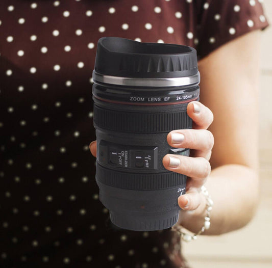 Camera Lens Mug, 450ml Stainless Steel Cup