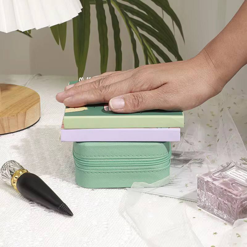 Portable travel storage organizer jewelry case.