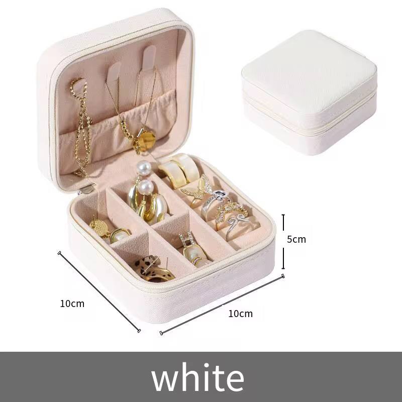 Portable travel storage organizer jewelry case.