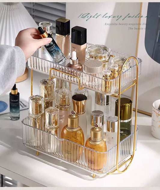 Acrylic Double layer cosmetic organizer