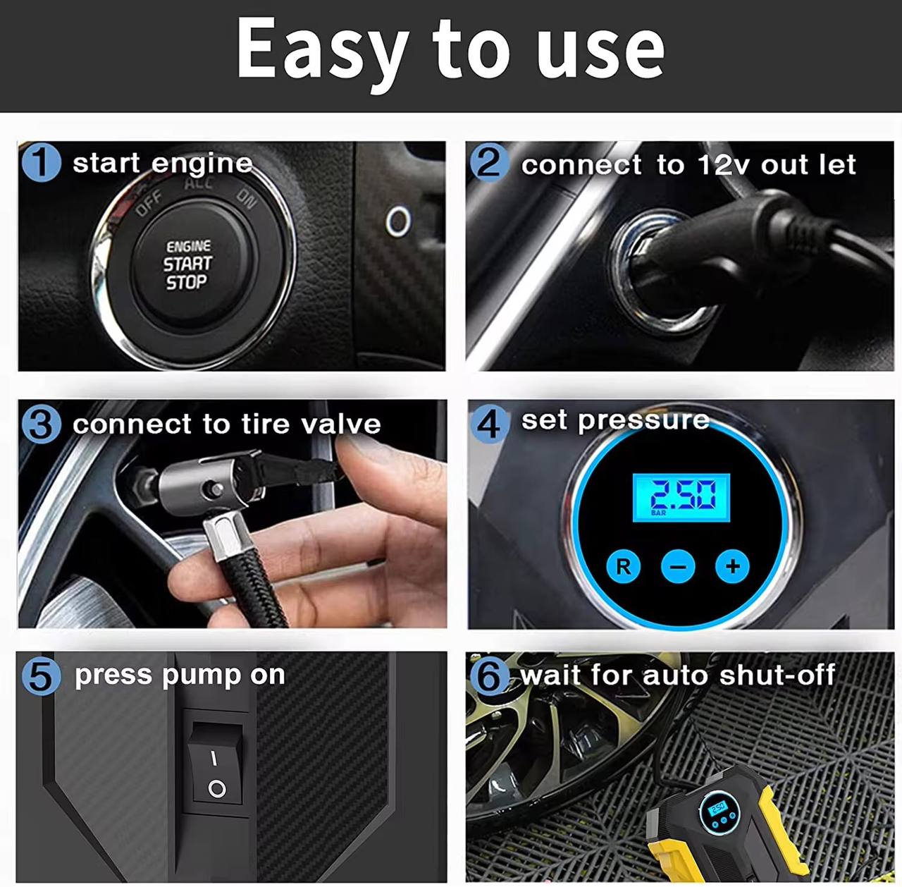 High quality  CarSun portable tyre inflator c1399-1