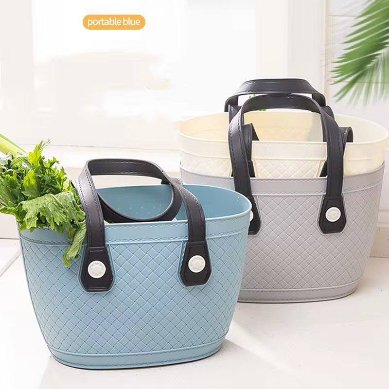 Portable handheld grocery storage basket