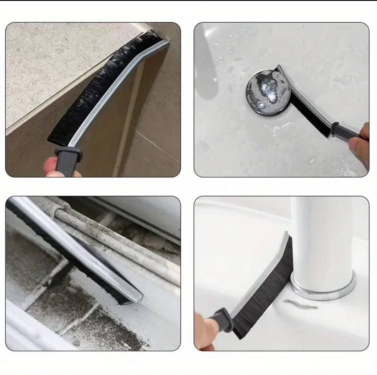 2 piece cleaning hard bristled crevice brush .