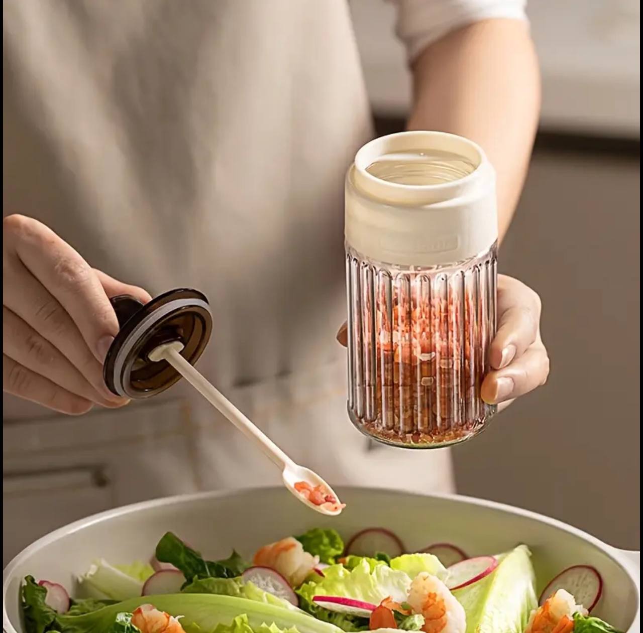 Stripped seasoning Glass jars