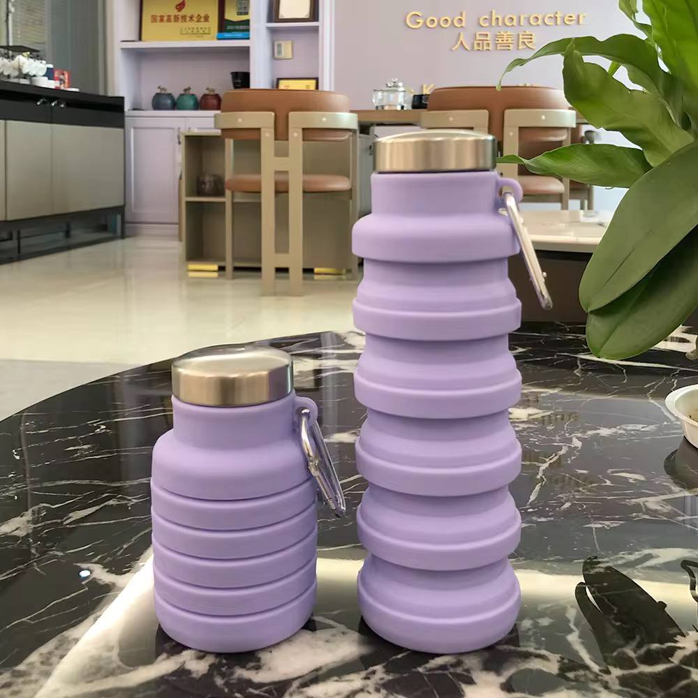 Foldable silicon water bottles