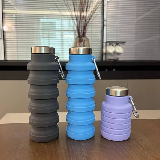 Foldable silicon water bottles