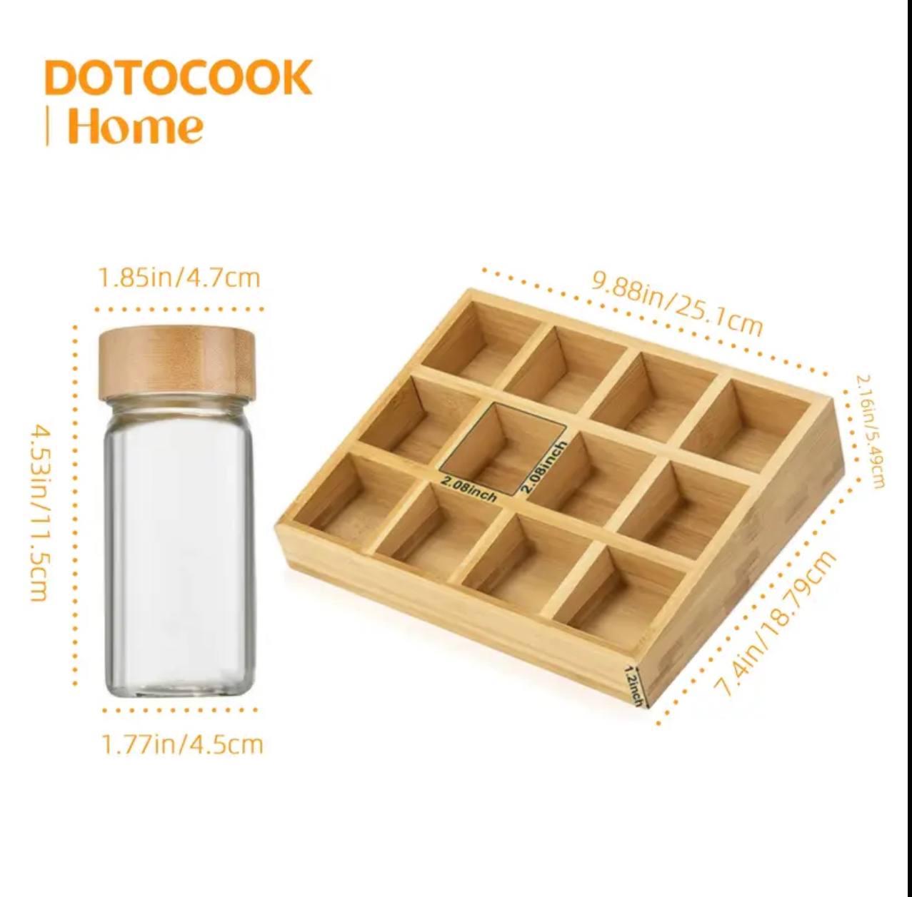 Spice jars set with bamboo stand