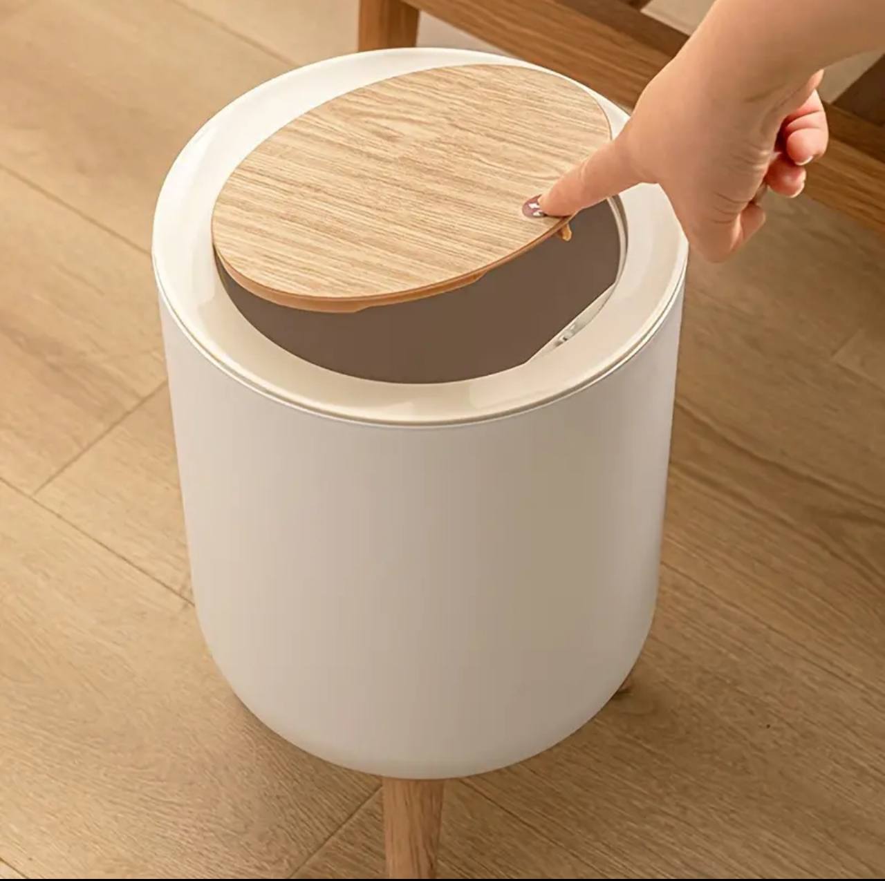 Nordic Style  dustbin with Wood Grain Cover