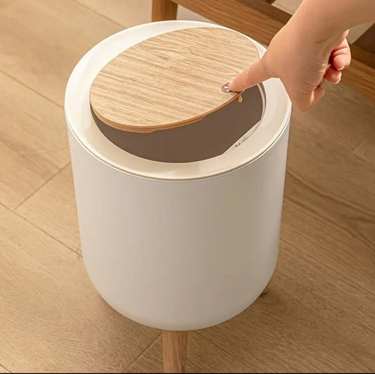 Nordic Style  dustbin with Wood Grain Cover