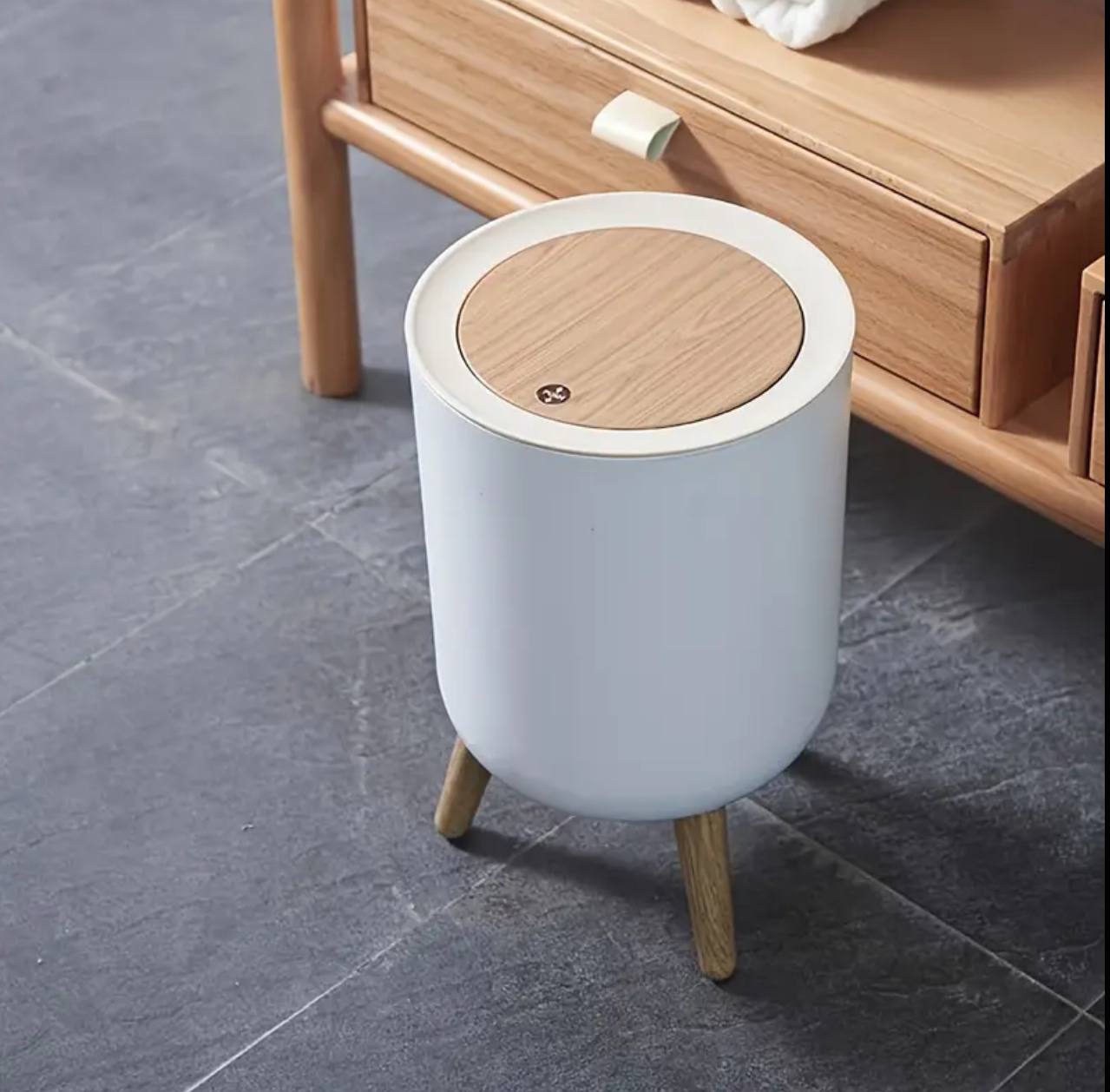 Nordic Style  dustbin with Wood Grain Cover