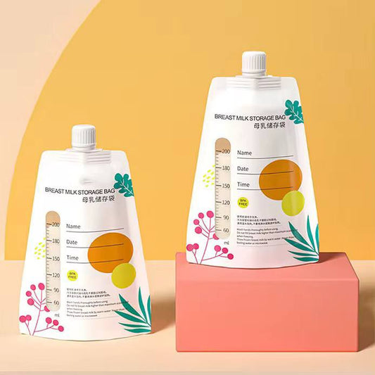 BREAST MILK REUSABLE STORAGE BAGS WITH FUNNELS