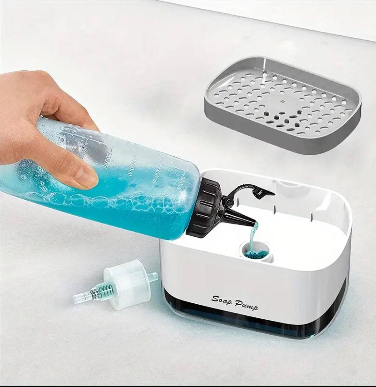Soap pump &sponge caddy .
