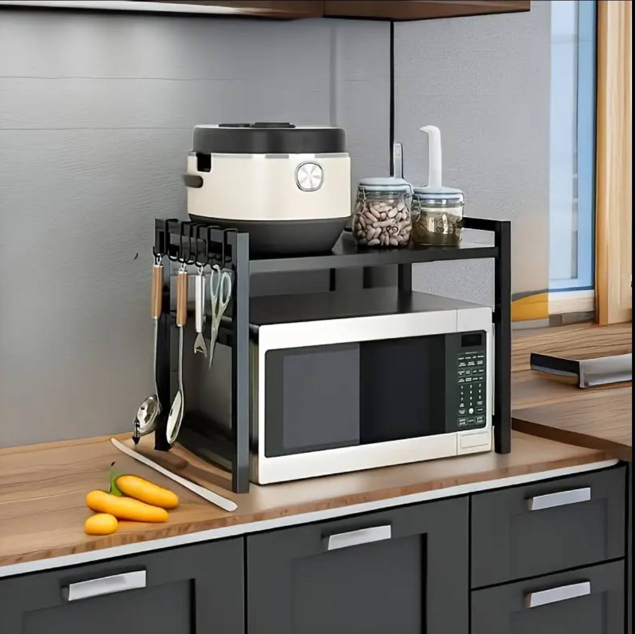 Single layer Heavy-duty Adjustable Microwave Stand