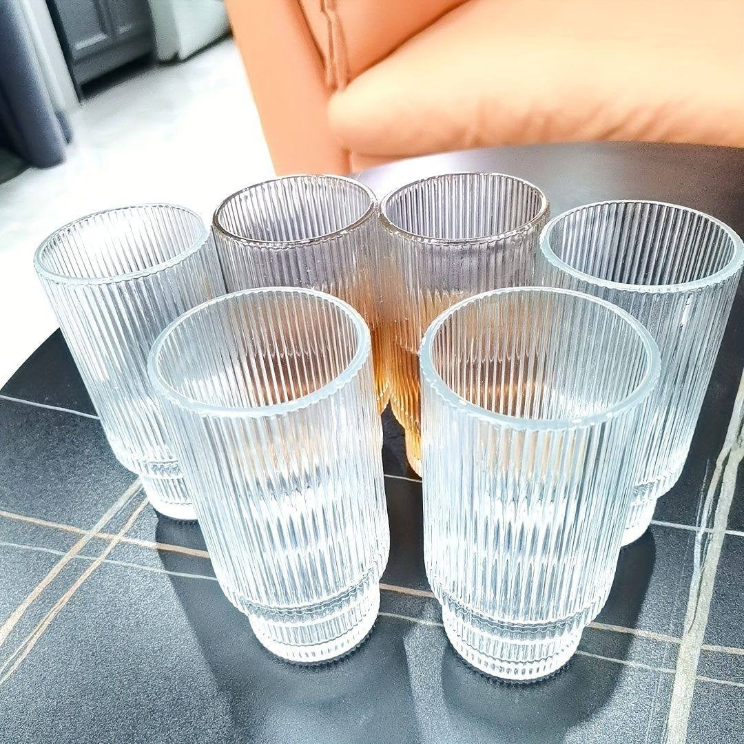 330ml Fancy Aesthetic Highball crystal ribbed glasses