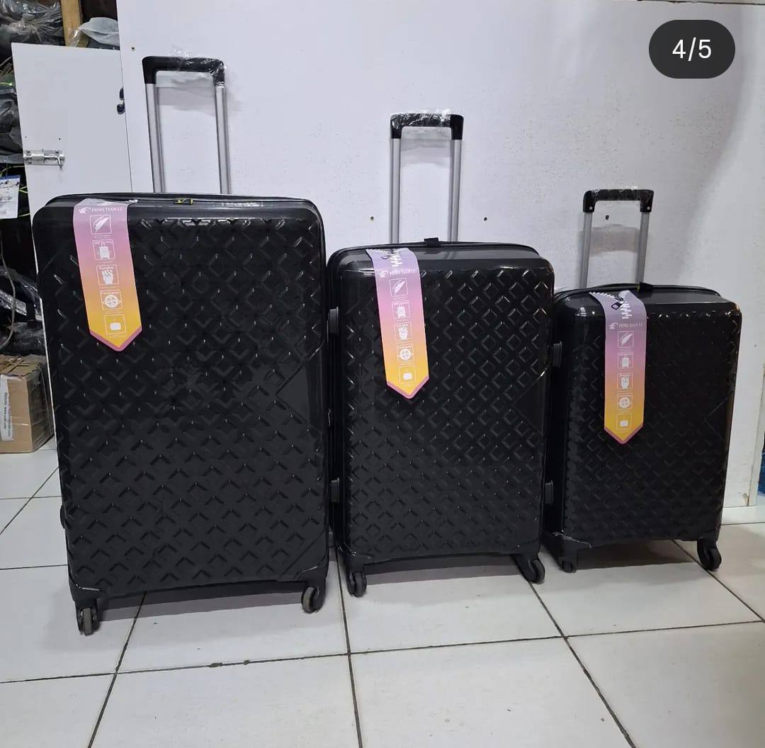 3in1 rubber Grey travel suitcase luggage bag 25kgs ,15kgs 10kgs pack suitcase set