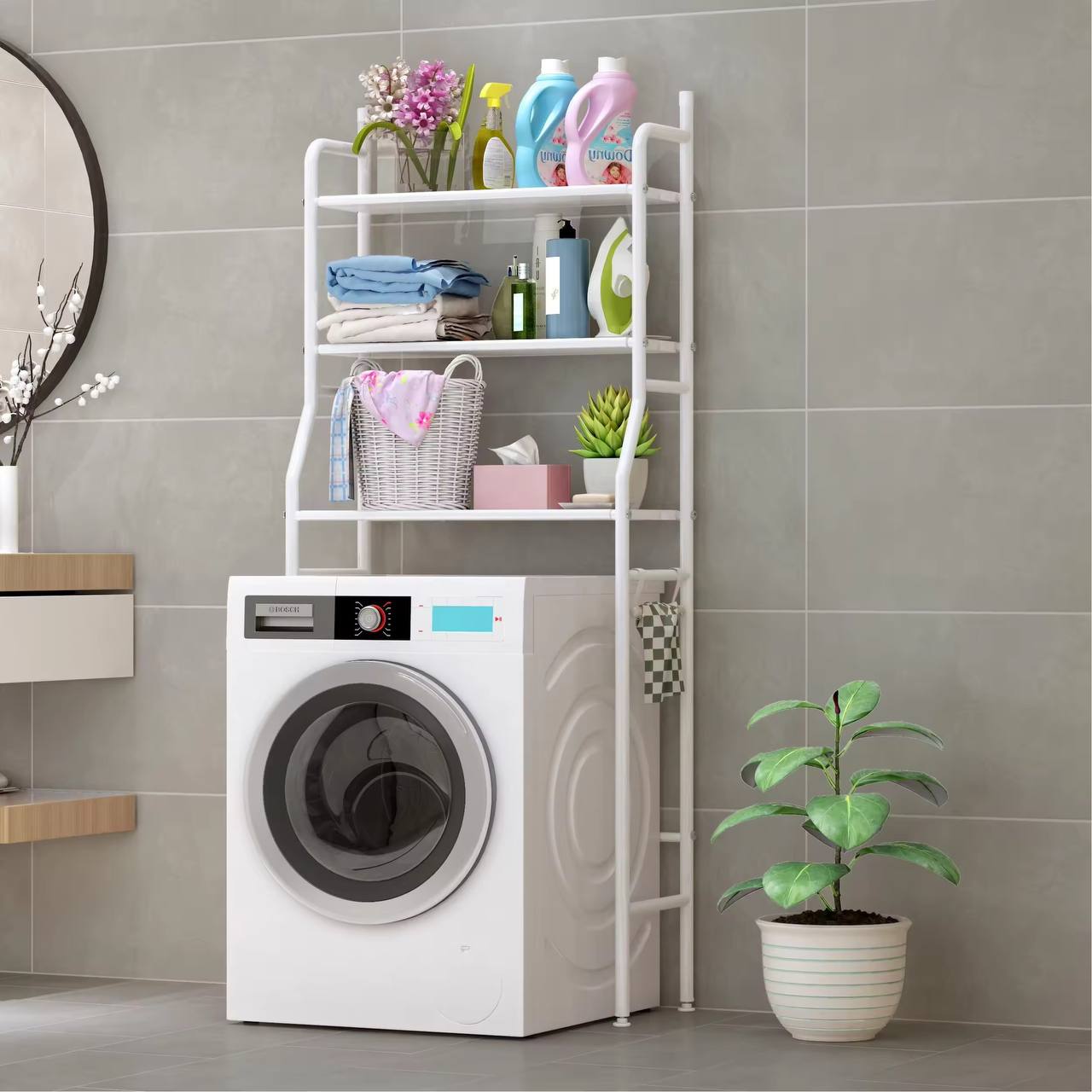 Over the washing machine stand