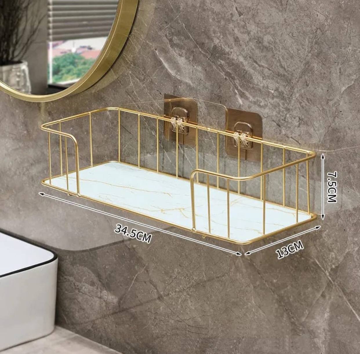 Luxury bathroom shelf with Mable glass plate
