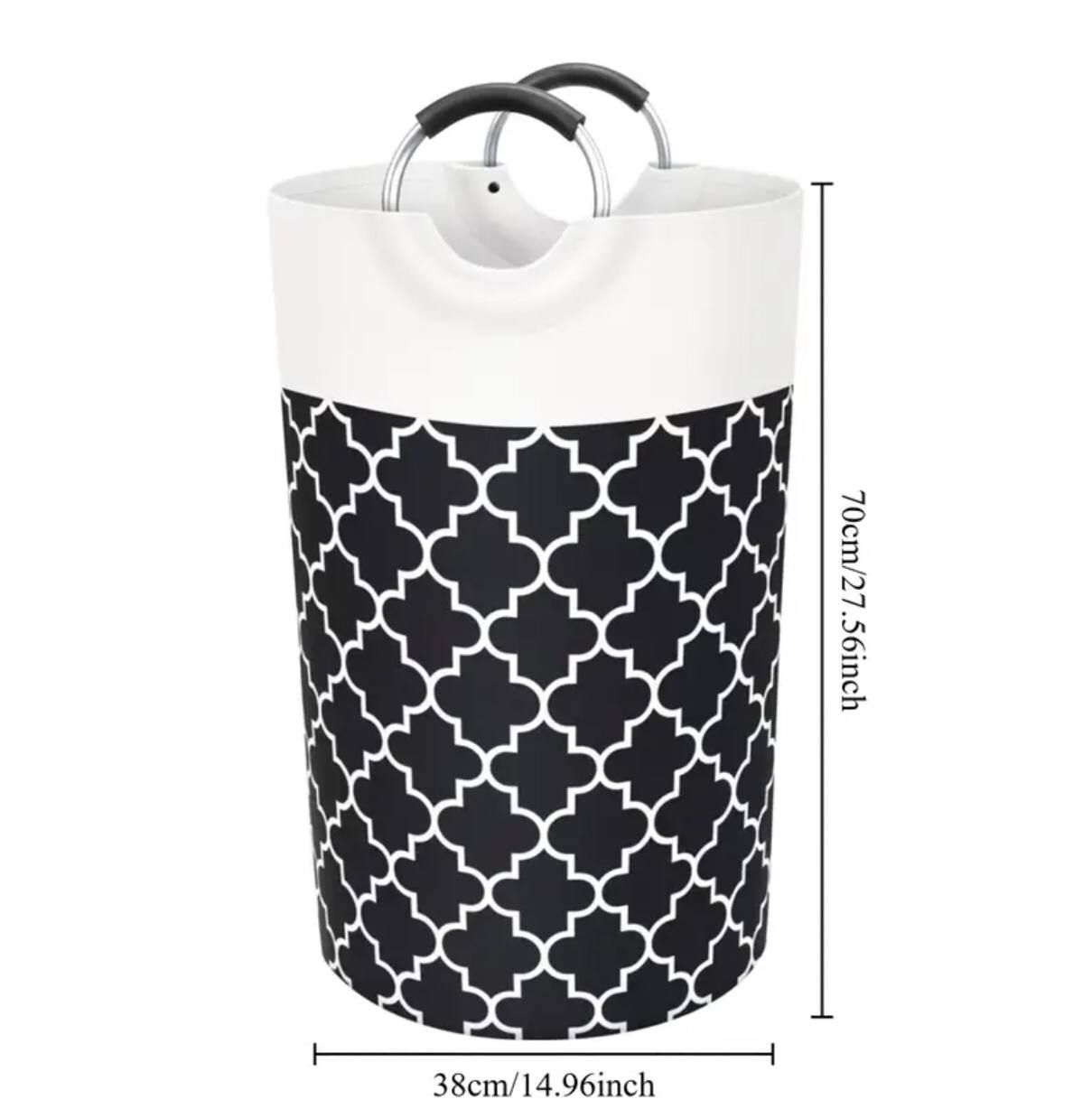 LARGE CAPACITY  LAUNDRY BASKET 82L WITH METAL HANDLES