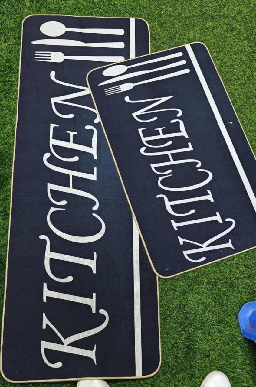 Big size 2pc kitchen mats with  rubber bottom