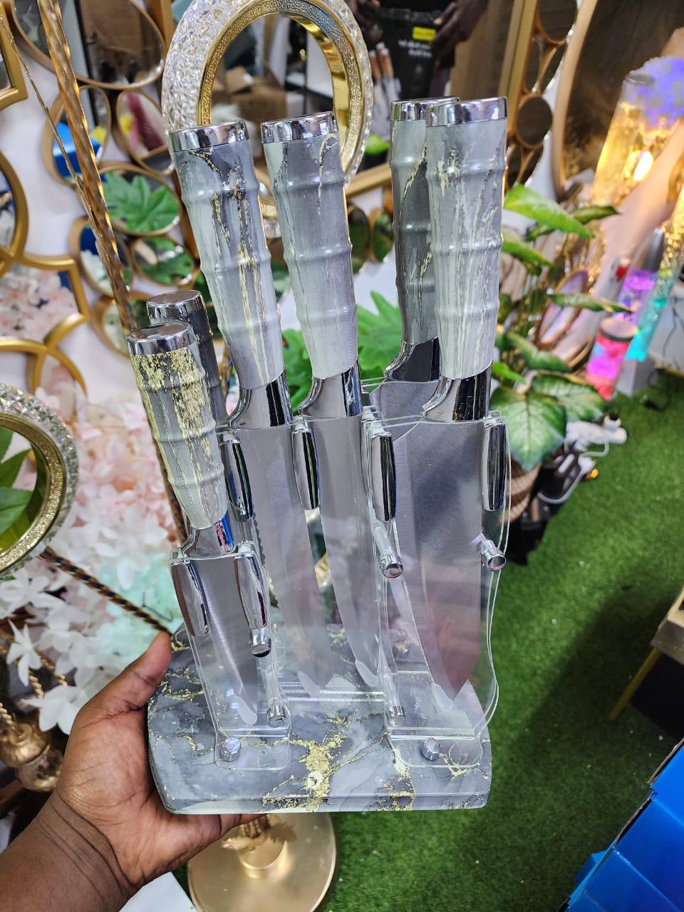 7pcs High quality Stainless steel knife set with Bamboo handle