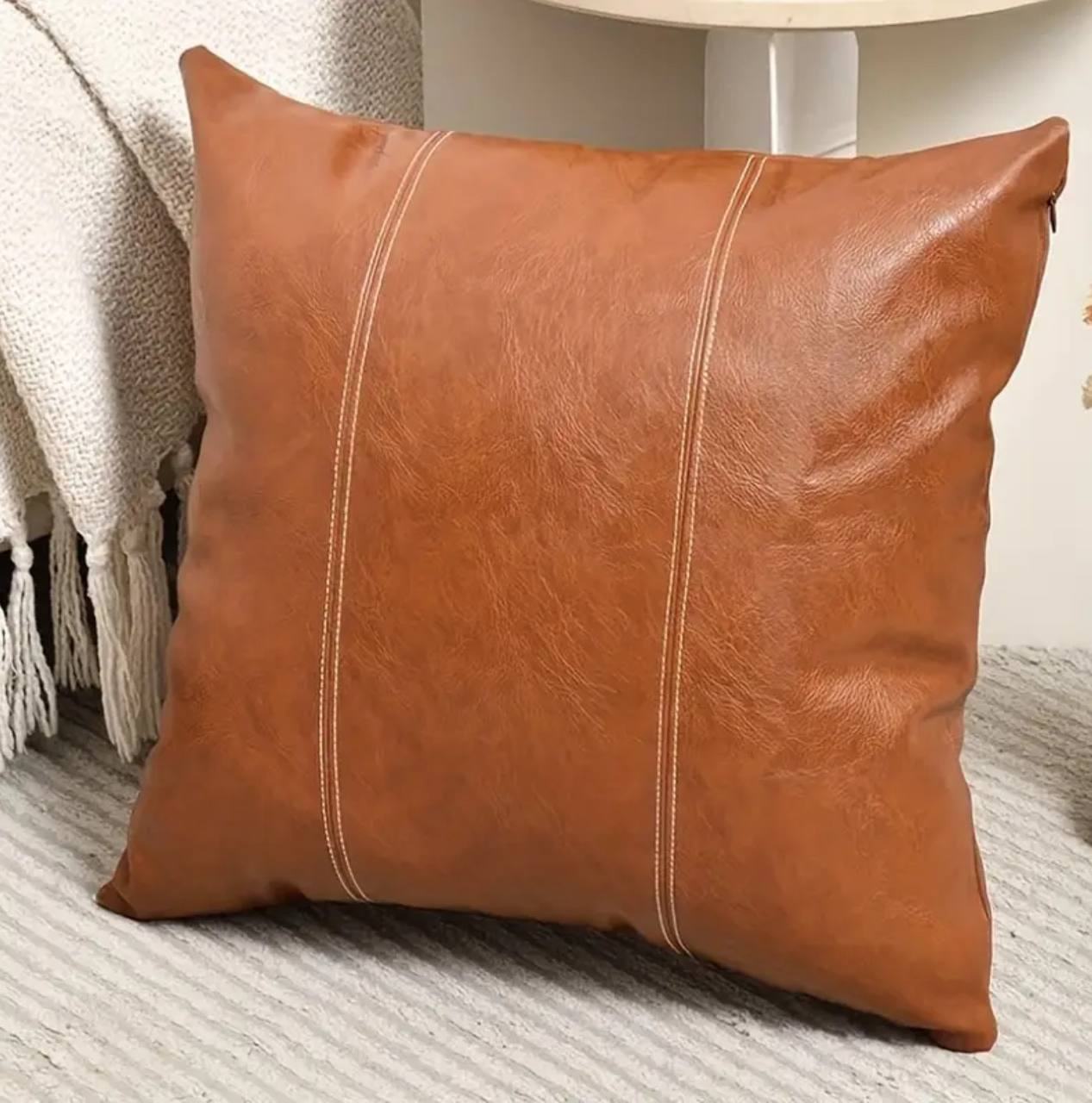 Premium quality leather Throw Pillow Case