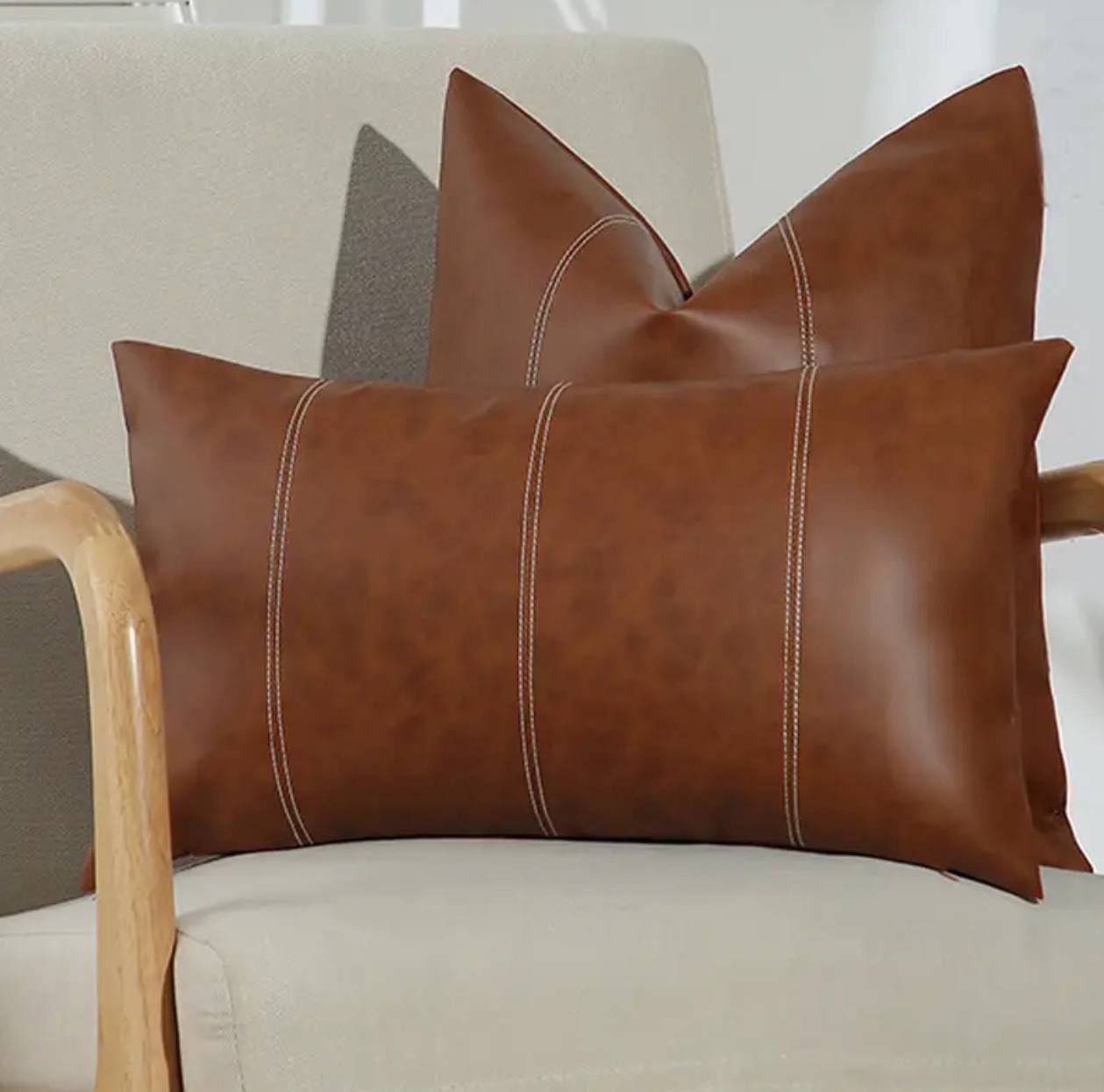 Premium quality leather Throw Pillow Case