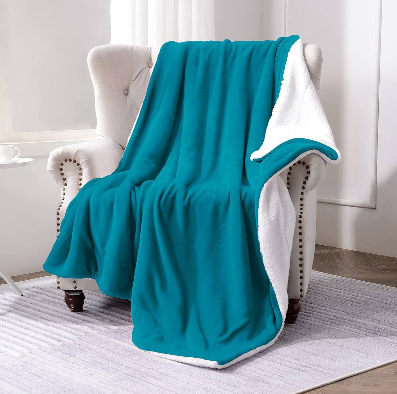 Sherpa flannel throw blankets