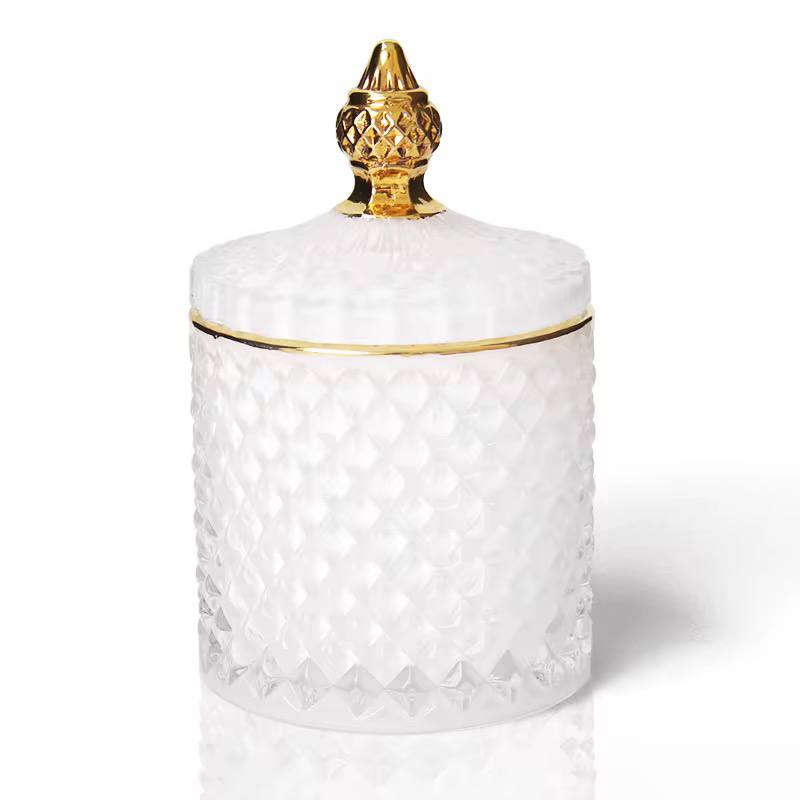 Glass white sugar dish