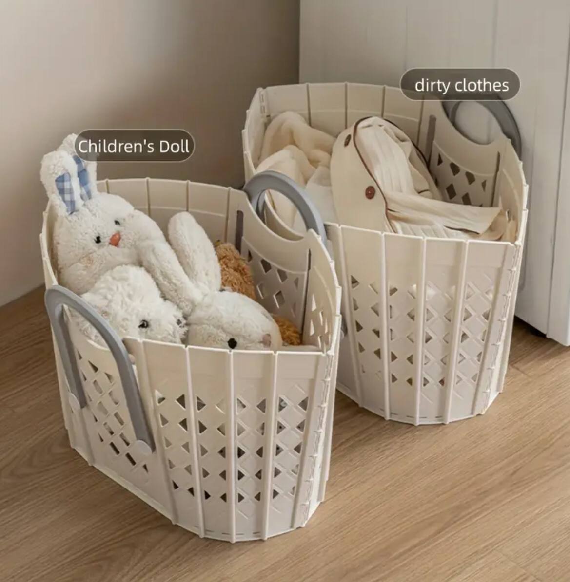 Plastic Handheld Folding Dirty Clothes Basket