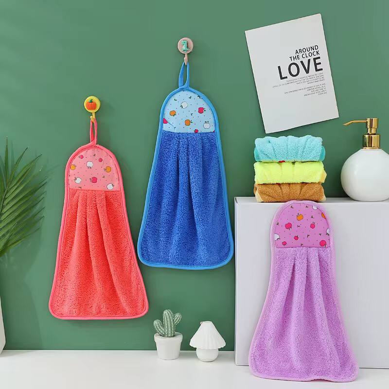 Super absorbent coral fleece kitchen towels