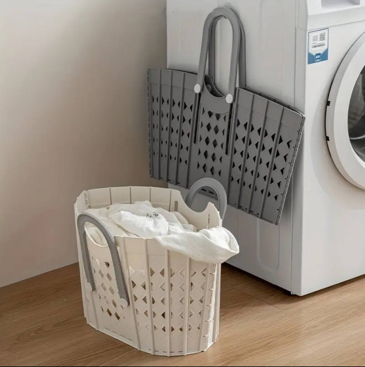 Plastic Handheld Folding Dirty Clothes Basket