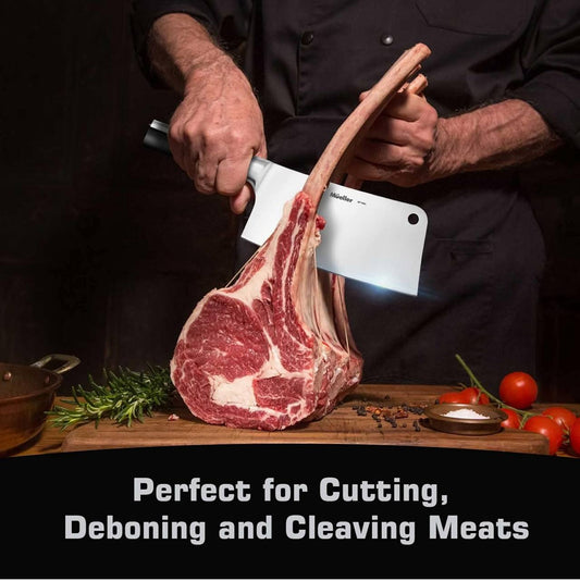 Cleaver Knife, Meat Cleaver, 6.5 inch Kitchen Butcher Knife