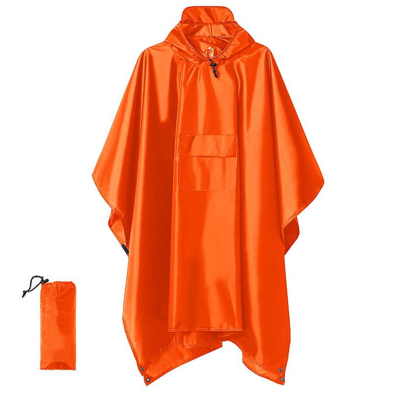 High quality unisex adult rain poncho with cap