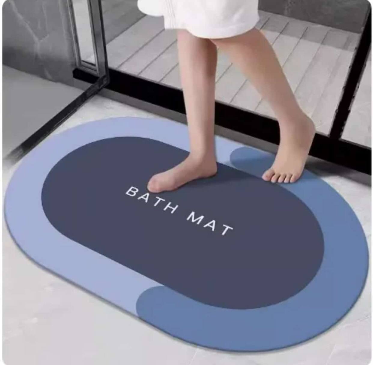 Oval Antislip absorbent bathroom mat