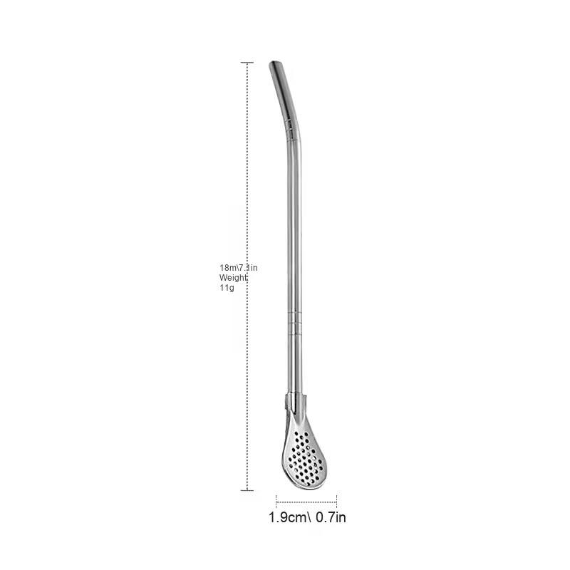 INNOVATIVE DESIGN - 3 in 1, straw, stirring spoon or strainer