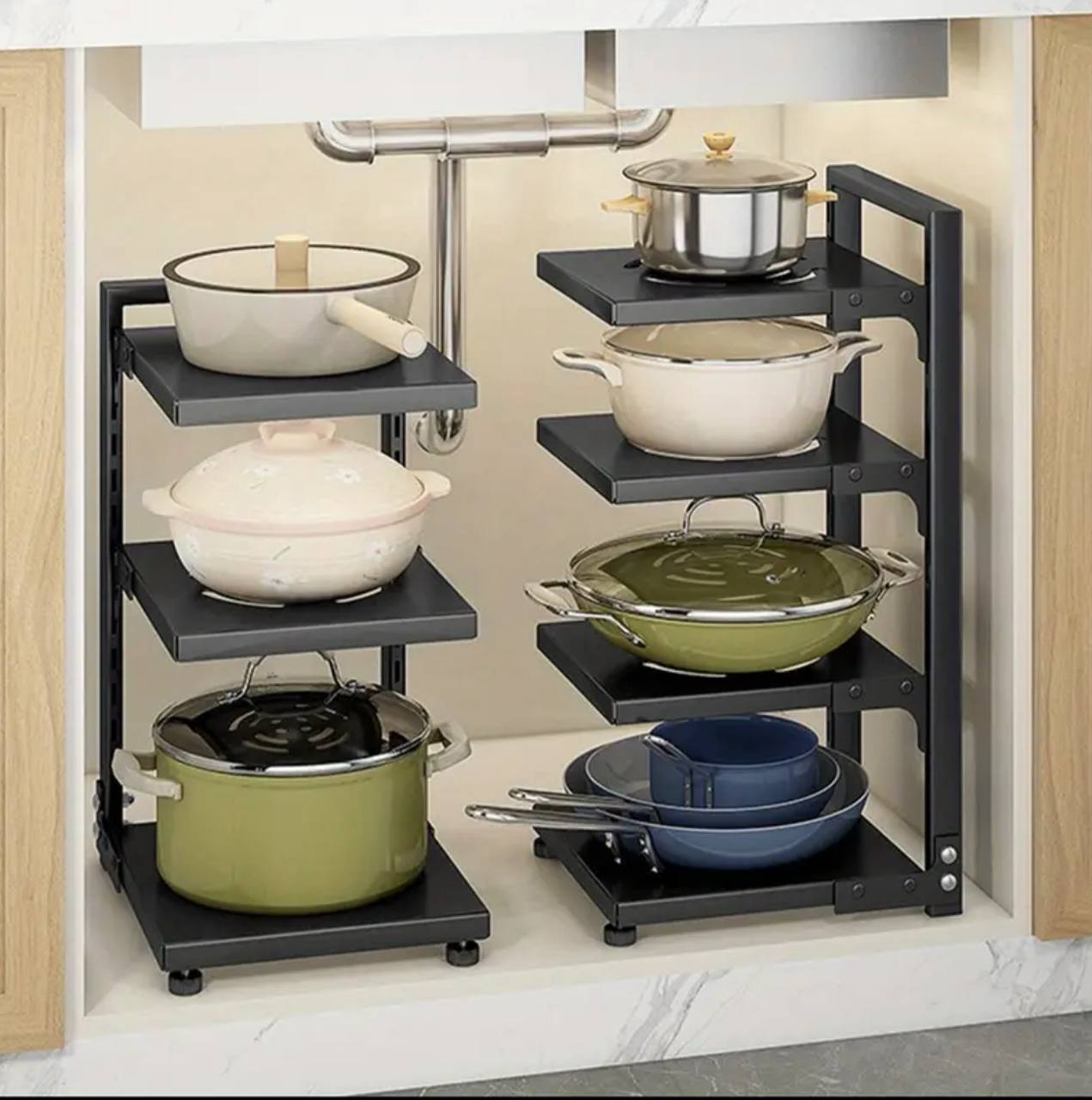 Kitchen adjustable storage rack