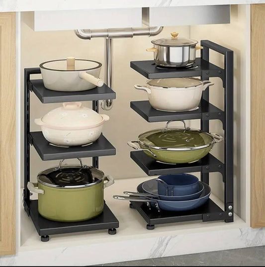 Kitchen adjustable storage rack