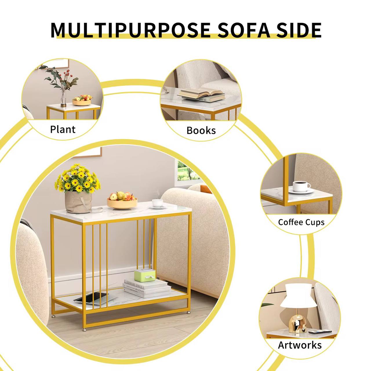 Multiple purposes Side table
Double layer