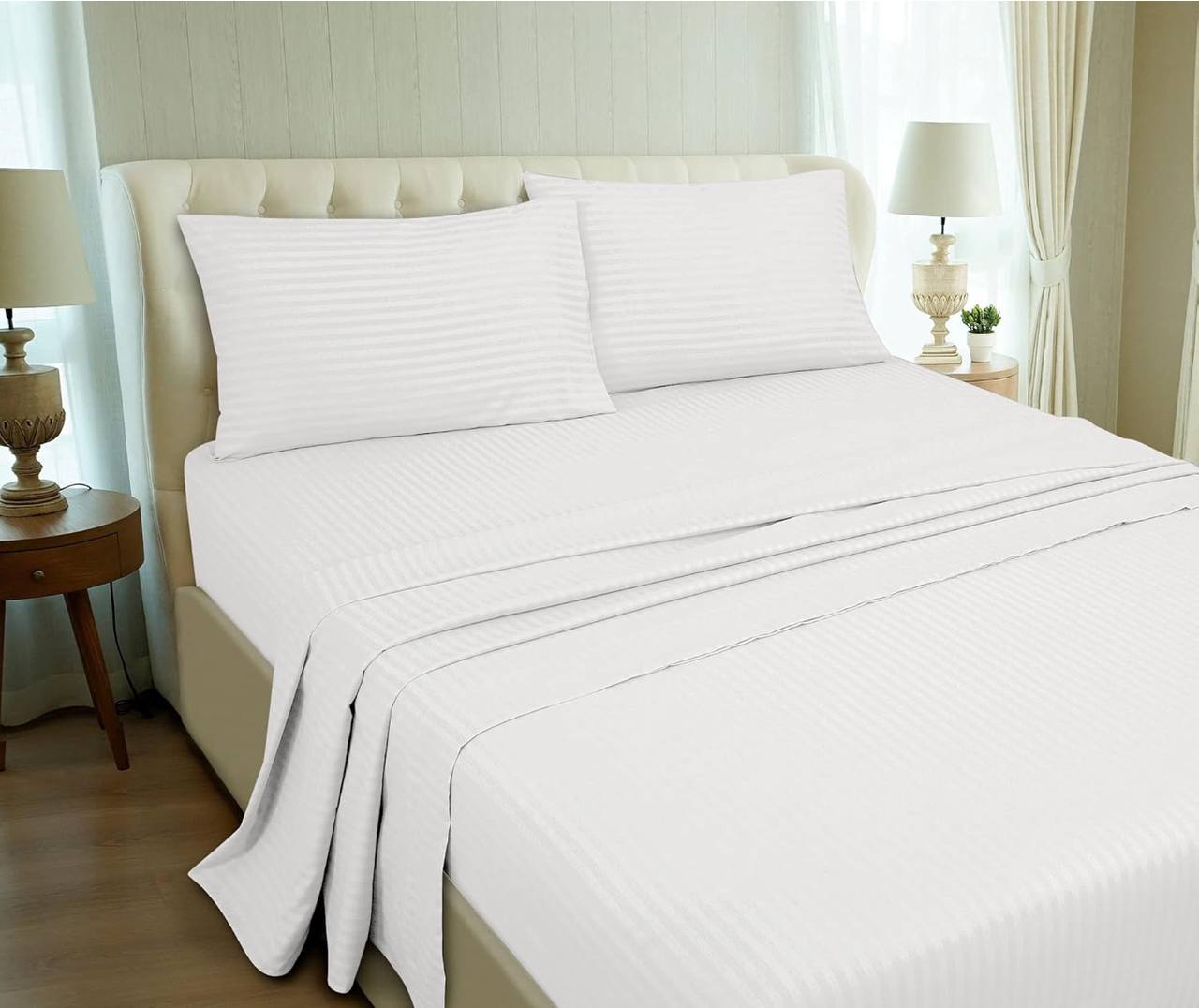 Striped bedsheets