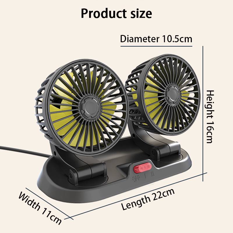 2 speed Double headed vehicle fan (Car Cigar lighter DC powered) 
 shopping