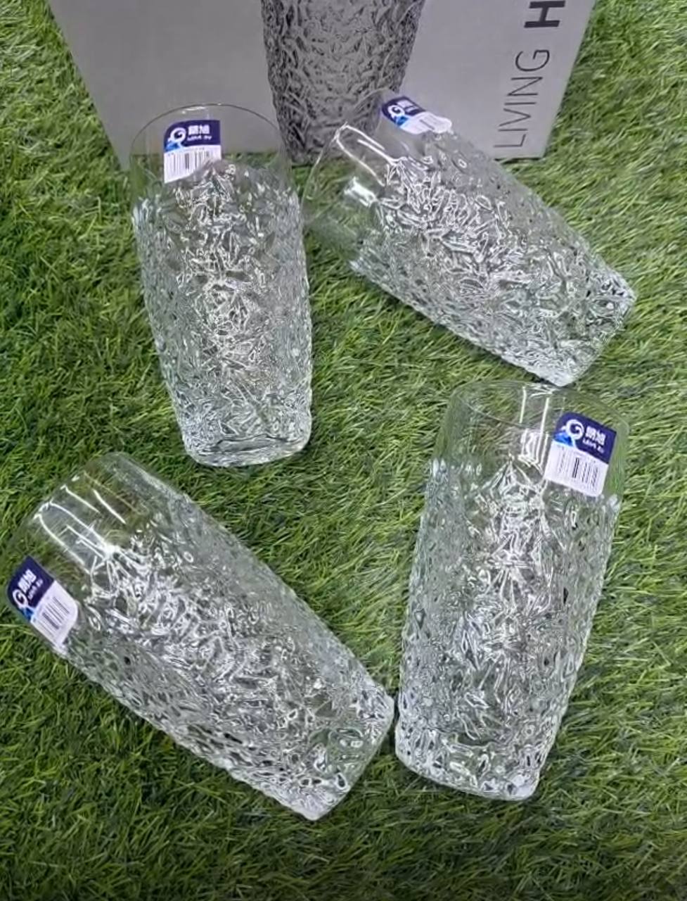6pc Premium Modern Clear transparent Glassware