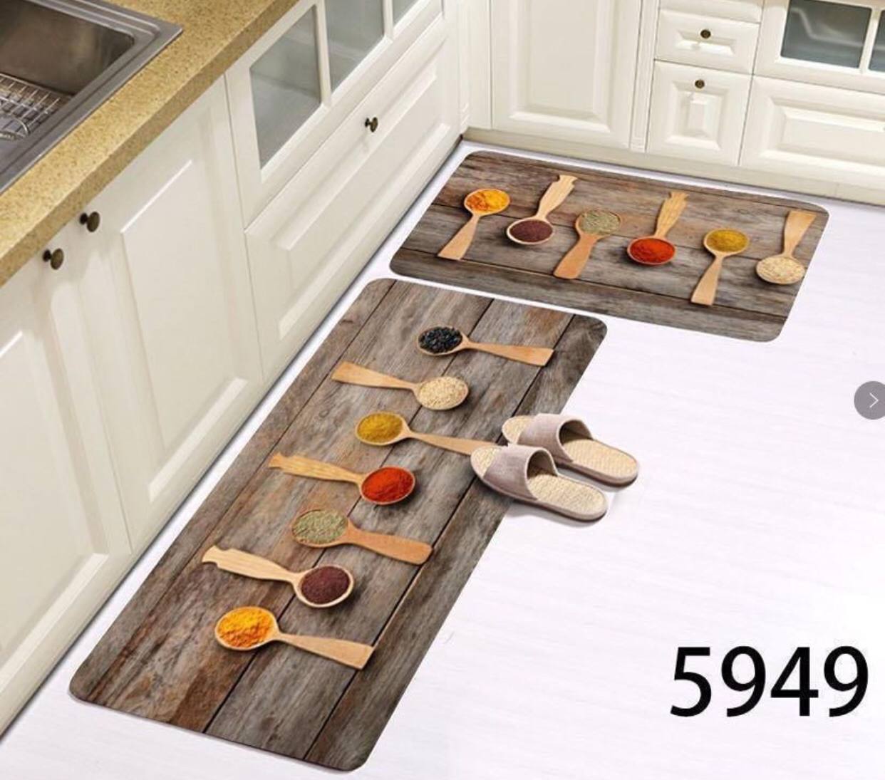 Big size 2pc kitchen mats with  rubber bottom