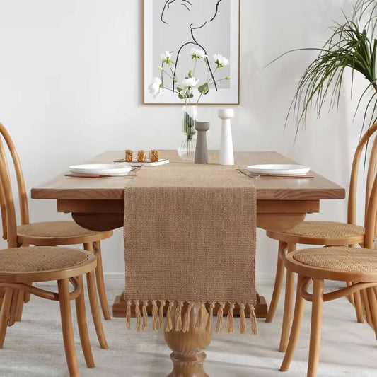 Extra long 275cm braided cotton linen table runners