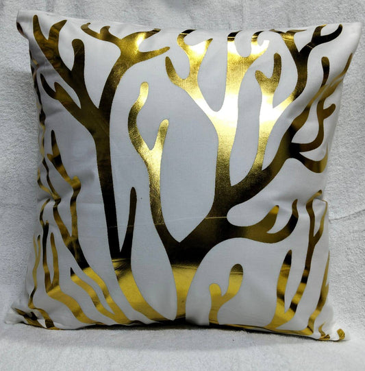 Gold printed Throw pillow covers
