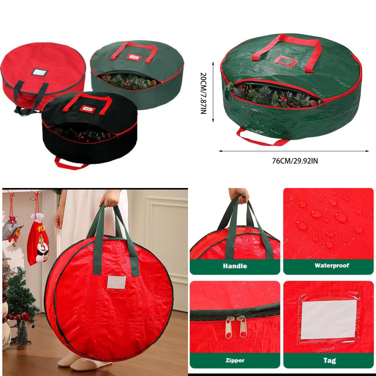 CHRISTMAS WREATH/GARLANDS STORAGE BAG