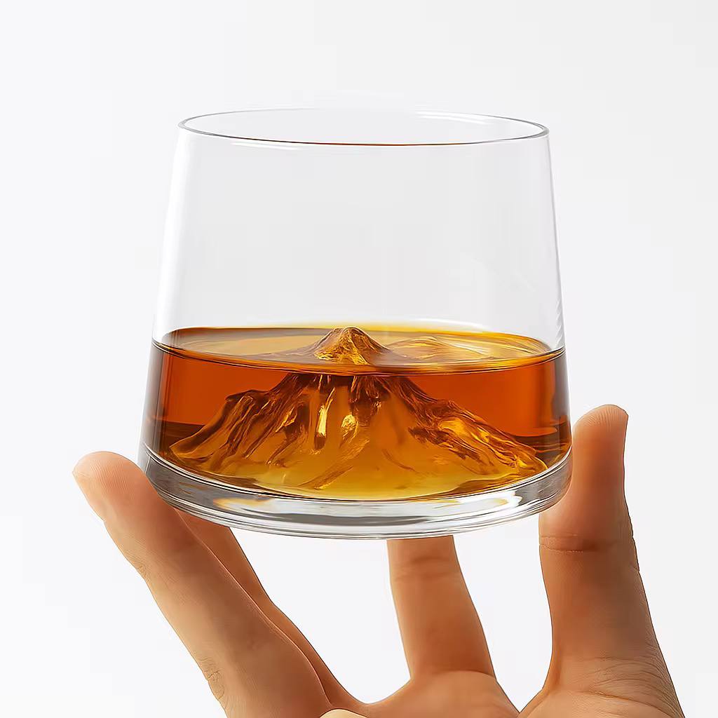 Mountain shape whiskey Glass cup 6pc