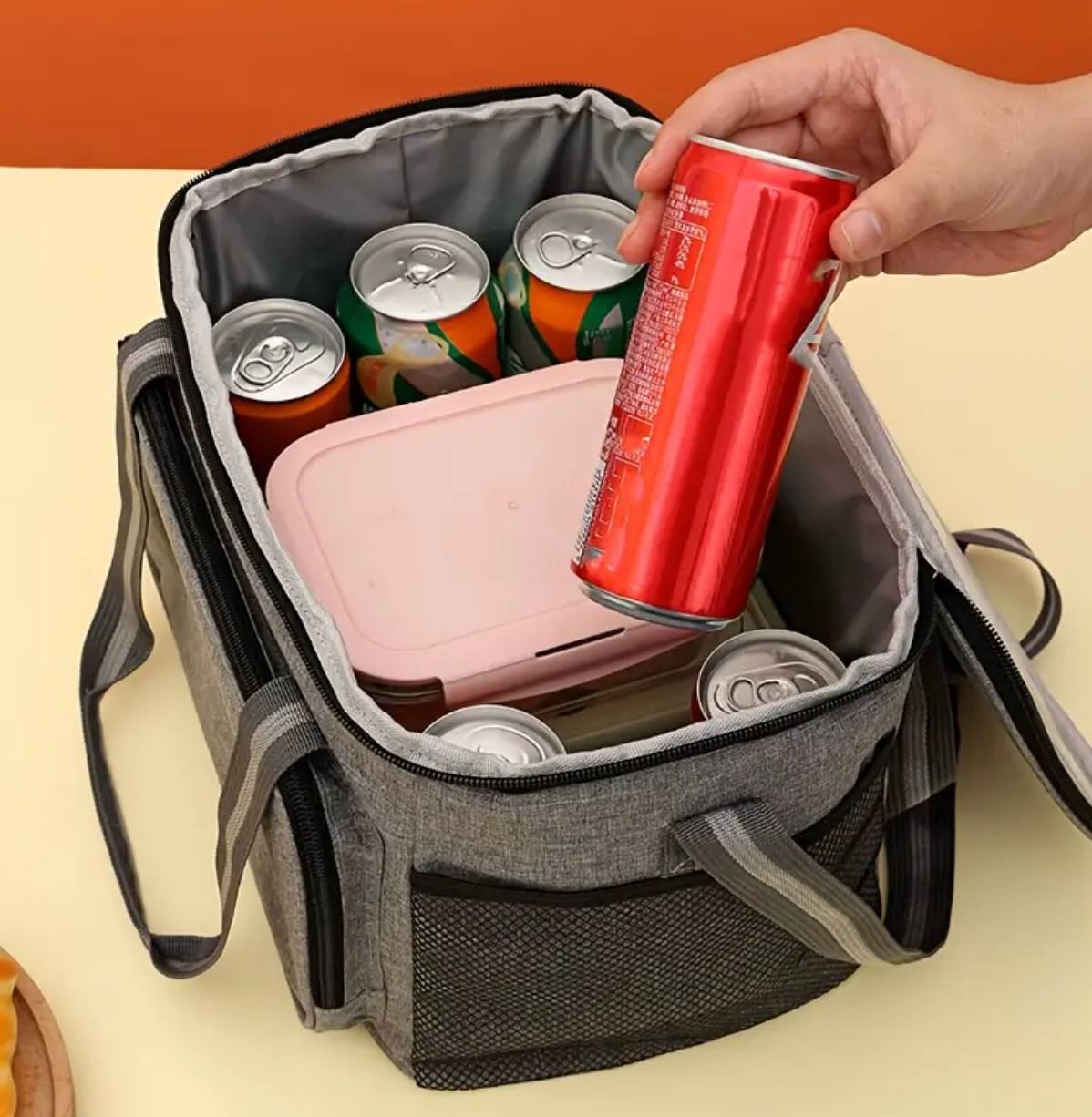 Large capacity outdoor aluminium foil insulated lunch bag(B)