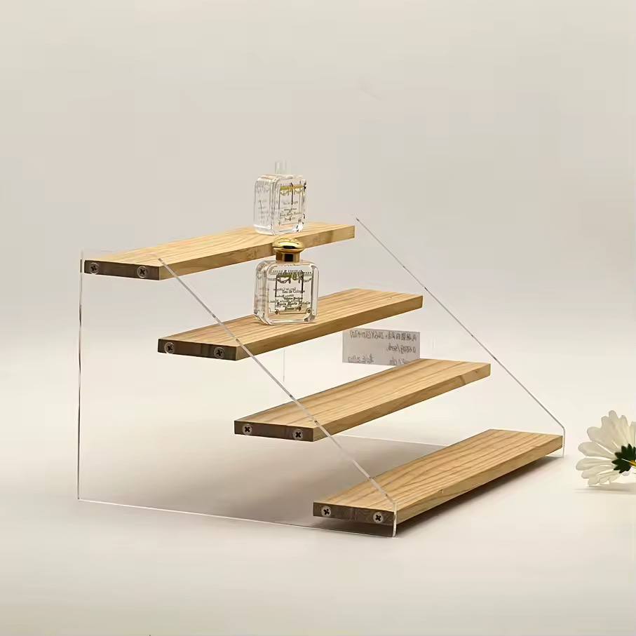 4-Tier Bamboo & Acrylic Multipurpose Stand