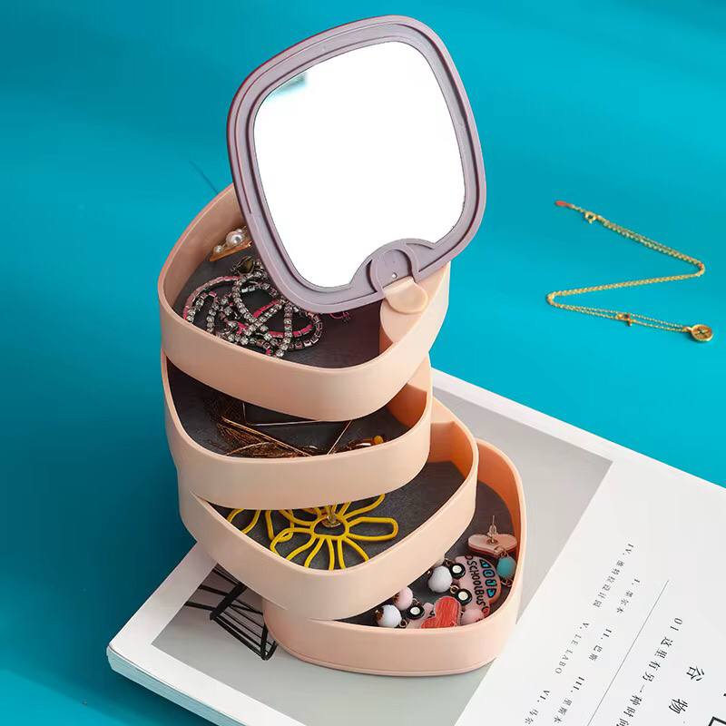 Rotating jewelry organizer.